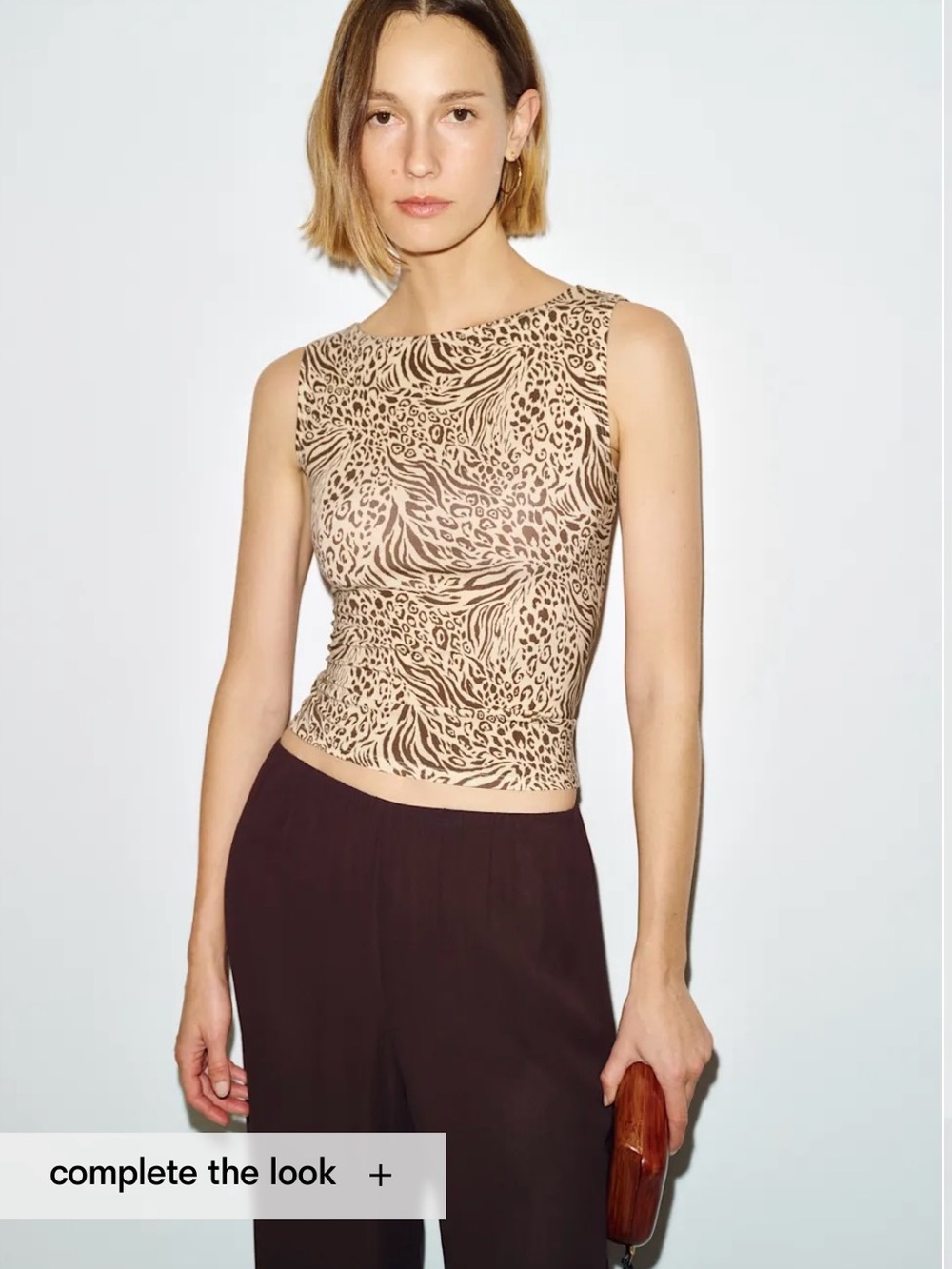REFORMATION Dusk top in Jungle cat XS